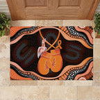 Australia Leukemia Awareness Month Rubber Doormat Aussie Cockatoo Fight Boxing Gloves Aboriginal Art