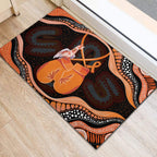Australia Leukemia Awareness Month Rubber Doormat Aussie Cockatoo Fight Boxing Gloves Aboriginal Art