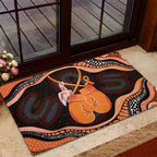 Australia Leukemia Awareness Month Rubber Doormat Aussie Cockatoo Fight Boxing Gloves Aboriginal Art