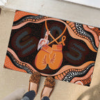 Australia Leukemia Awareness Month Rubber Doormat Aussie Cockatoo Fight Boxing Gloves Aboriginal Art