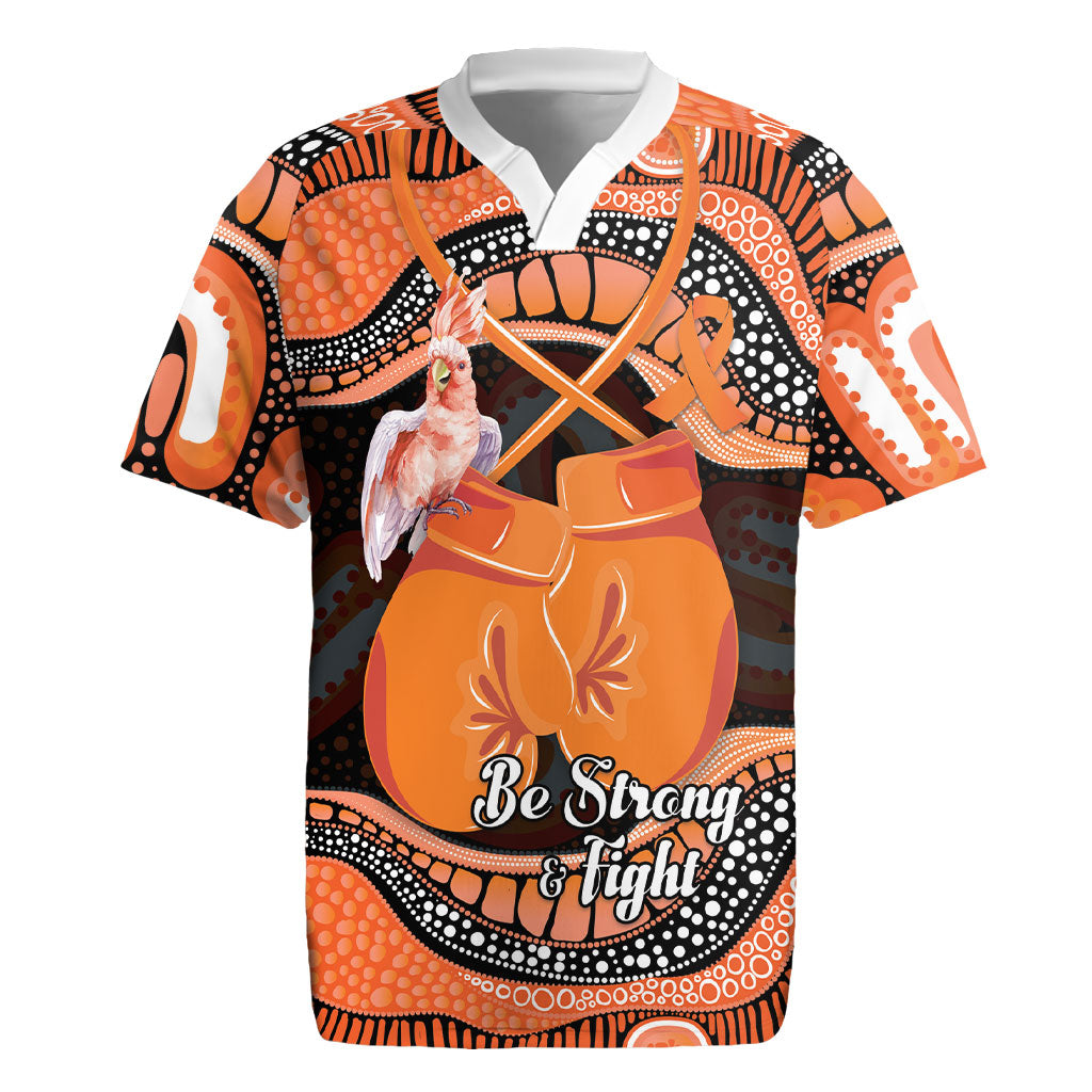 Personalised Australia Leukemia Awareness Month Rugby Jersey Aussie Cockatoo Fight Boxing Gloves Aboriginal Art