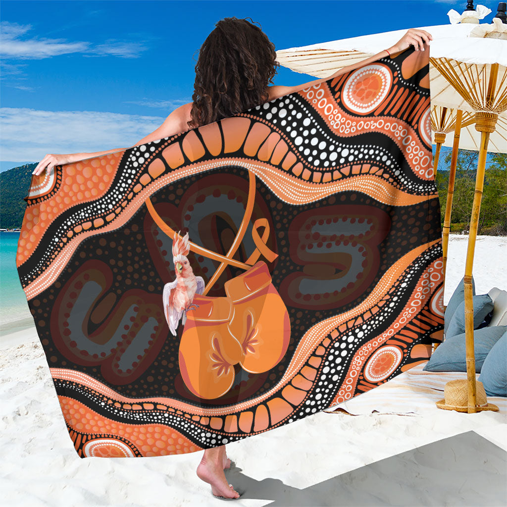 Australia Leukemia Awareness Month Sarong Aussie Cockatoo Fight Boxing Gloves Aboriginal Art