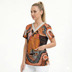 Personalised Australia Leukemia Awareness Month Scrub Top Aussie Cockatoo Fight Boxing Gloves Aboriginal Art