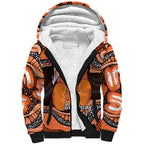 Personalised Australia Leukemia Awareness Month Sherpa Hoodie Aussie Cockatoo Fight Boxing Gloves Aboriginal Art