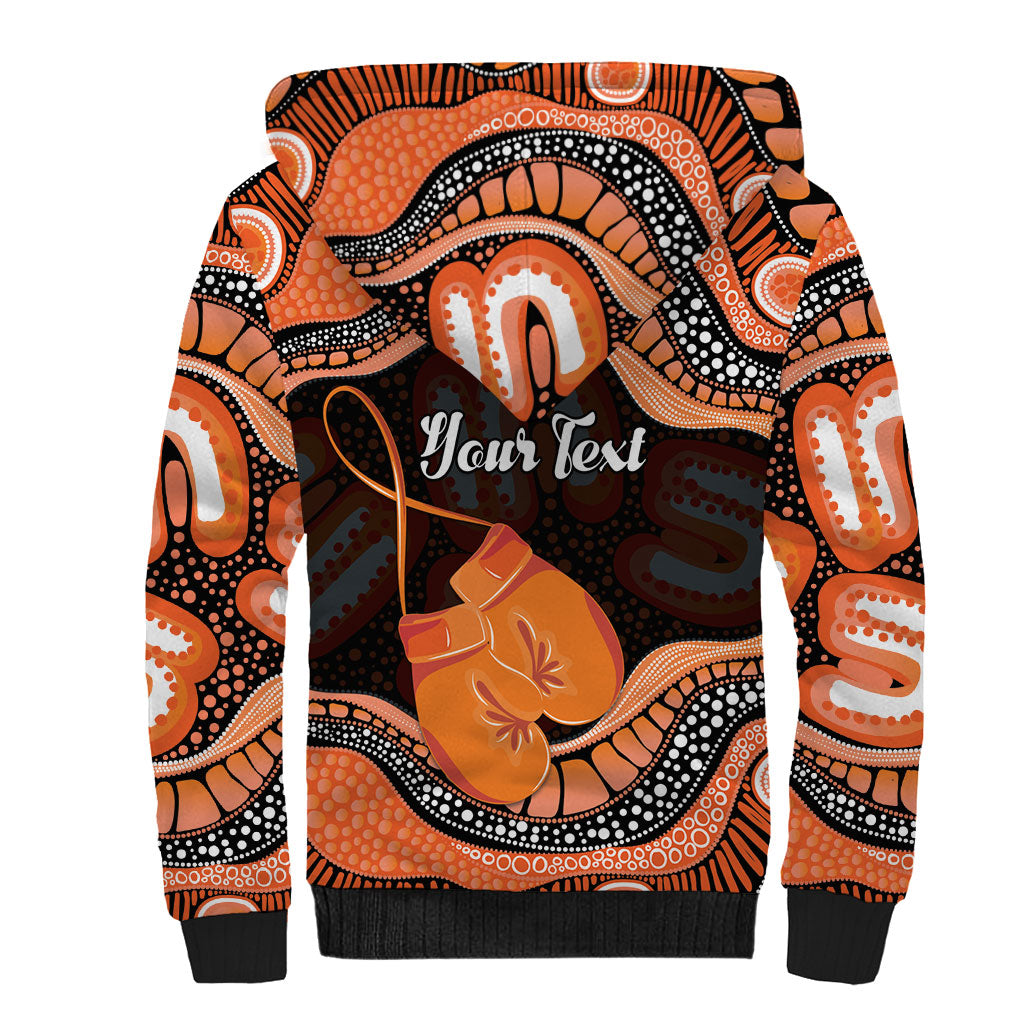 Personalised Australia Leukemia Awareness Month Sherpa Hoodie Aussie Cockatoo Fight Boxing Gloves Aboriginal Art