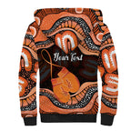 Personalised Australia Leukemia Awareness Month Sherpa Hoodie Aussie Cockatoo Fight Boxing Gloves Aboriginal Art