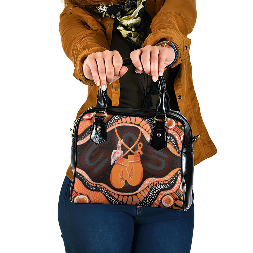Australia Leukemia Awareness Month Shoulder Handbag Aussie Cockatoo Fight Boxing Gloves Aboriginal Art