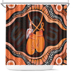 Australia Leukemia Awareness Month Shower Curtain Aussie Cockatoo Fight Boxing Gloves Aboriginal Art