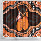 Australia Leukemia Awareness Month Shower Curtain Aussie Cockatoo Fight Boxing Gloves Aboriginal Art