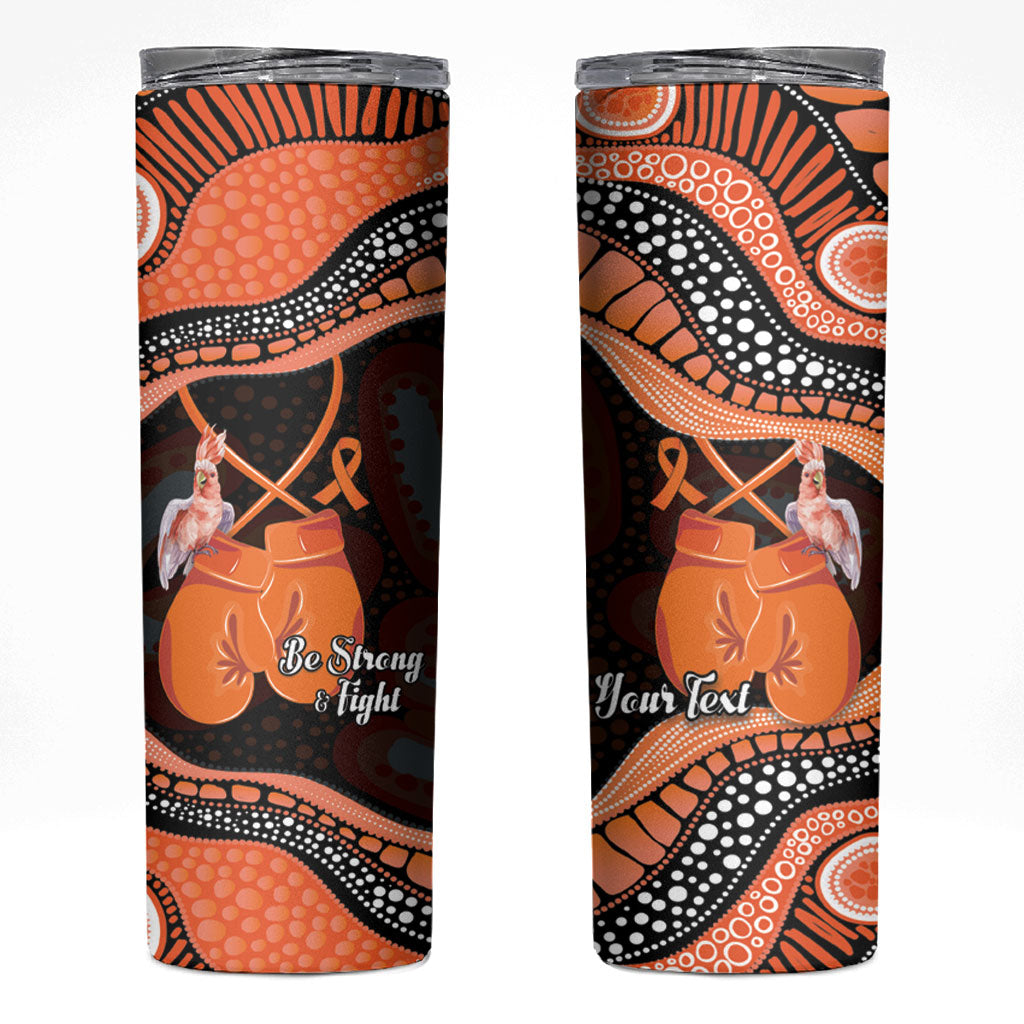 Personalised Australia Leukemia Awareness Month Skinny Tumbler Aussie Cockatoo Fight Boxing Gloves Aboriginal Art