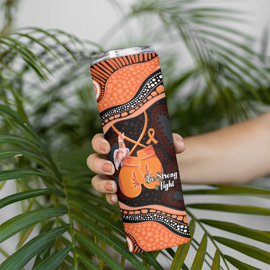 Personalised Australia Leukemia Awareness Month Skinny Tumbler Aussie Cockatoo Fight Boxing Gloves Aboriginal Art