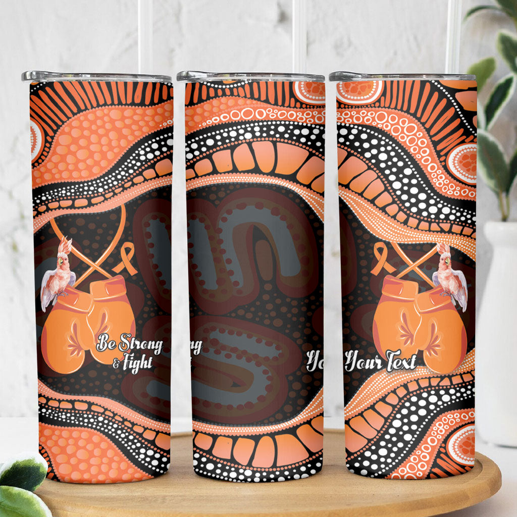 Personalised Australia Leukemia Awareness Month Skinny Tumbler Aussie Cockatoo Fight Boxing Gloves Aboriginal Art
