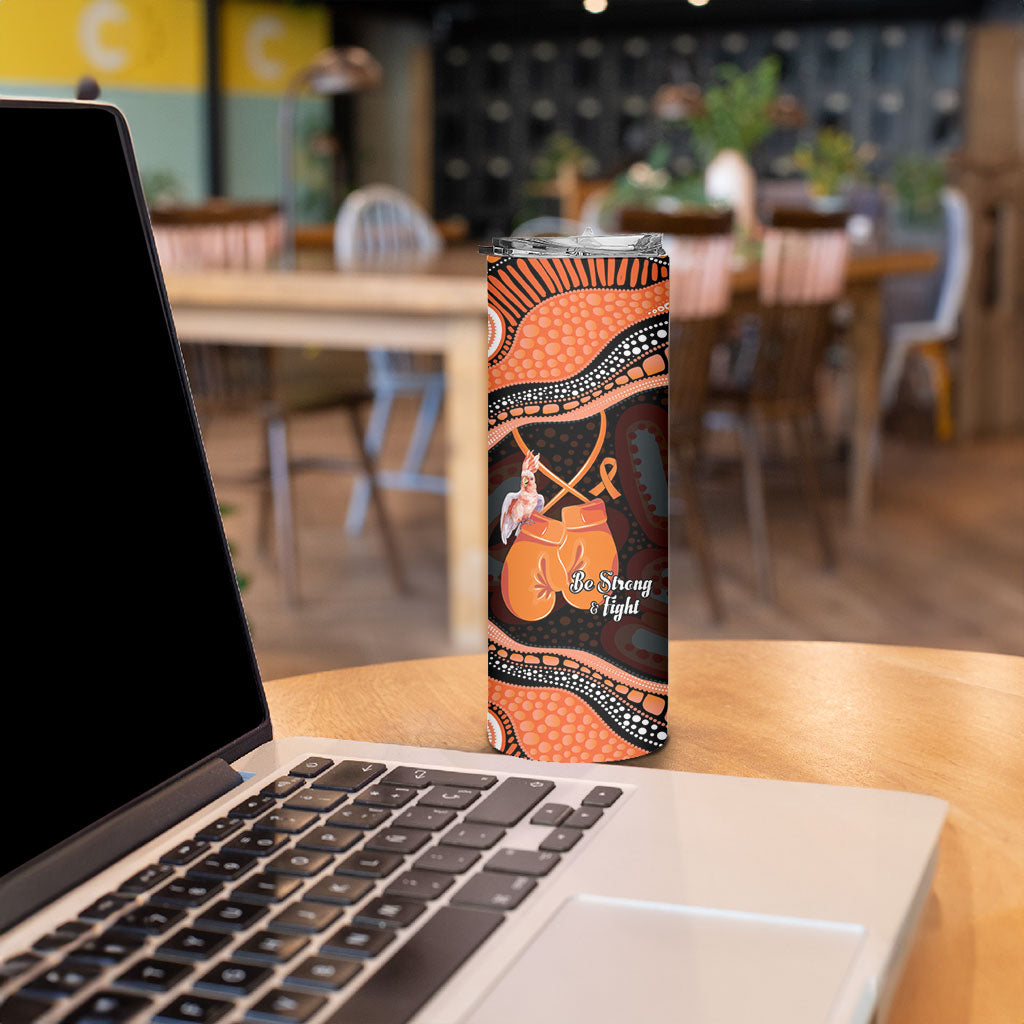 Personalised Australia Leukemia Awareness Month Skinny Tumbler Aussie Cockatoo Fight Boxing Gloves Aboriginal Art