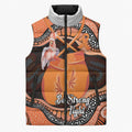 Personalised Australia Leukemia Awareness Month Sleeveless Puffer Jacket Aussie Cockatoo Fight Boxing Gloves Aboriginal Art