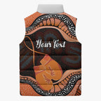 Personalised Australia Leukemia Awareness Month Sleeveless Puffer Jacket Aussie Cockatoo Fight Boxing Gloves Aboriginal Art