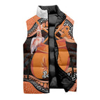 Personalised Australia Leukemia Awareness Month Sleeveless Puffer Jacket Aussie Cockatoo Fight Boxing Gloves Aboriginal Art