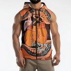 Personalised Australia Leukemia Awareness Month Sleeveless Zip Hoodie Aussie Cockatoo Fight Boxing Gloves Aboriginal Art