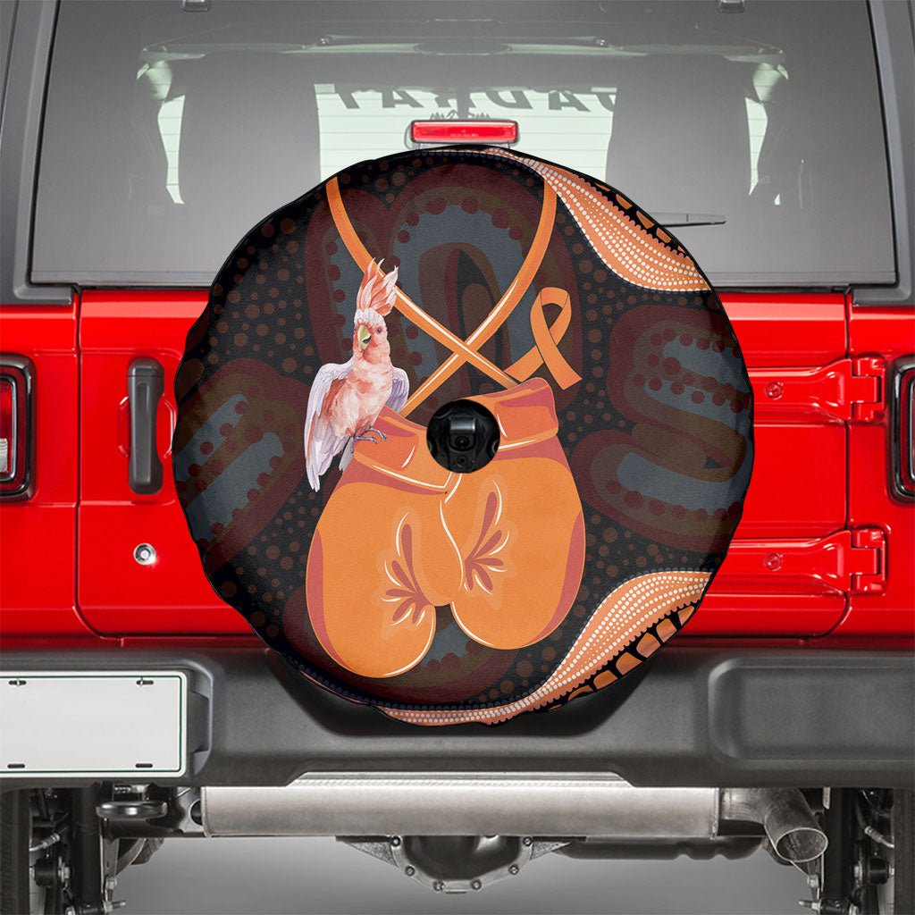 Australia Leukemia Awareness Month Spare Tire Cover Aussie Cockatoo Fight Boxing Gloves Aboriginal Art