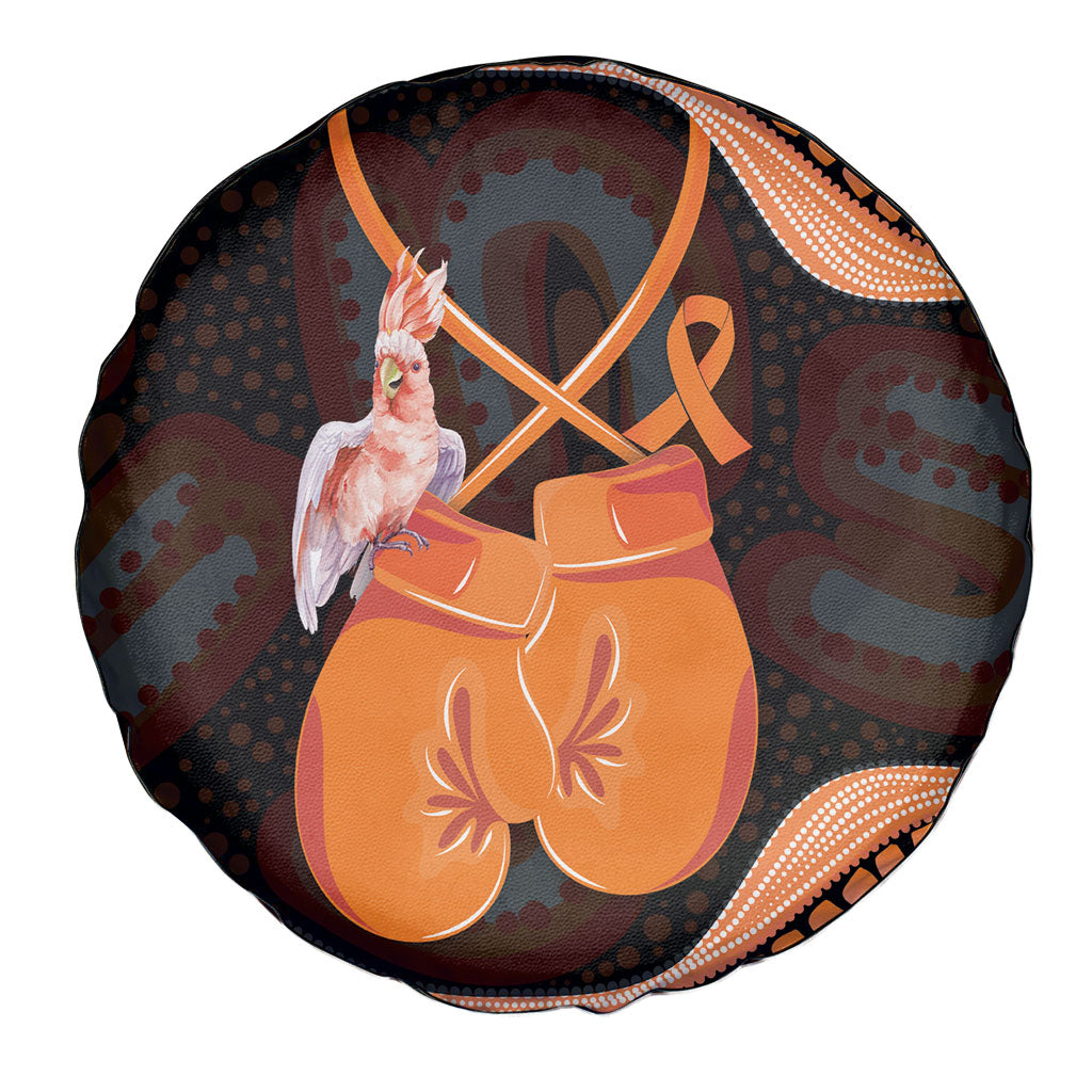 Australia Leukemia Awareness Month Spare Tire Cover Aussie Cockatoo Fight Boxing Gloves Aboriginal Art