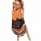 Personalised Australia Leukemia Awareness Month Summer Maxi Dress Aussie Cockatoo Fight Boxing Gloves Aboriginal Art