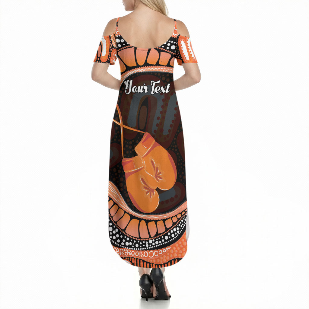 Personalised Australia Leukemia Awareness Month Summer Maxi Dress Aussie Cockatoo Fight Boxing Gloves Aboriginal Art