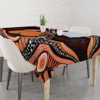 Australia Leukemia Awareness Month Tablecloth Aussie Cockatoo Fight Boxing Gloves Aboriginal Art