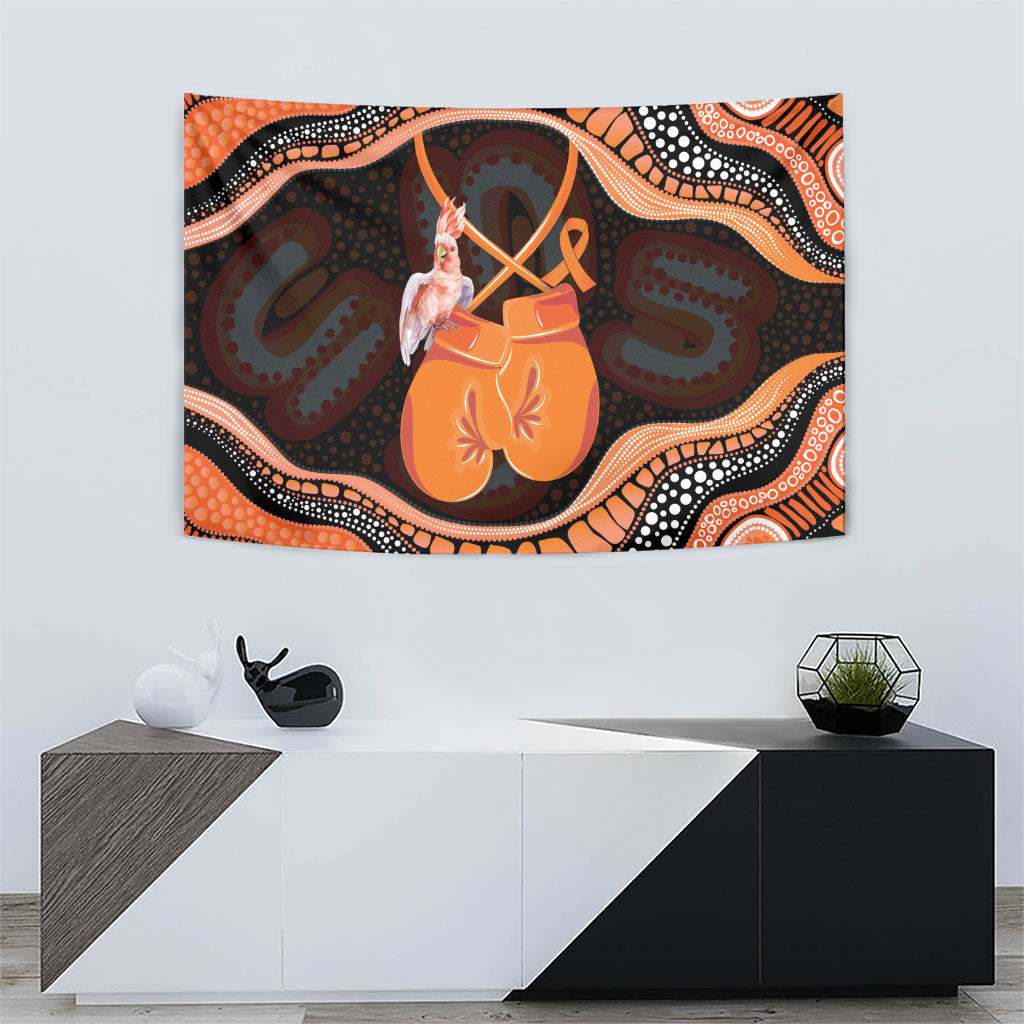 Australia Leukemia Awareness Month Tapestry Aussie Cockatoo Fight Boxing Gloves Aboriginal Art