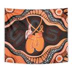 Australia Leukemia Awareness Month Tapestry Aussie Cockatoo Fight Boxing Gloves Aboriginal Art