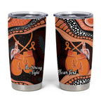 Personalised Australia Leukemia Awareness Month Tumbler Cup Aussie Cockatoo Fight Boxing Gloves Aboriginal Art