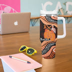 Personalised Australia Leukemia Awareness Month Tumbler With Handle Aussie Cockatoo Fight Boxing Gloves Aboriginal Art