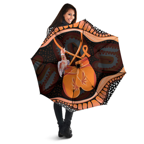 Australia Leukemia Awareness Month Umbrella Aussie Cockatoo Fight Boxing Gloves Aboriginal Art