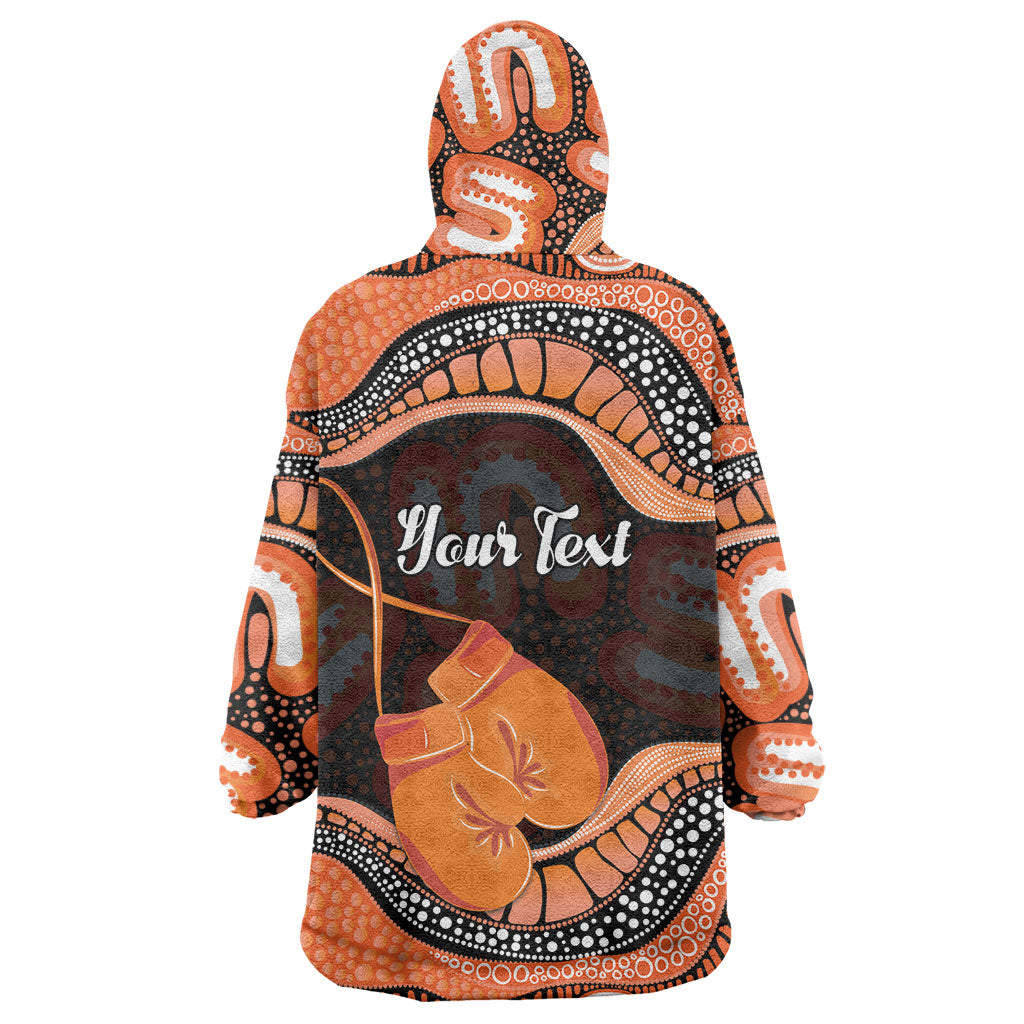 Personalised Australia Leukemia Awareness Month Wearable Blanket Hoodie Aussie Cockatoo Fight Boxing Gloves Aboriginal Art