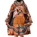 Personalised Australia Leukemia Awareness Month Wearable Blanket Hoodie Aussie Cockatoo Fight Boxing Gloves Aboriginal Art