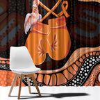 Australia Leukemia Awareness Month Window Curtain Aussie Cockatoo Fight Boxing Gloves Aboriginal Art