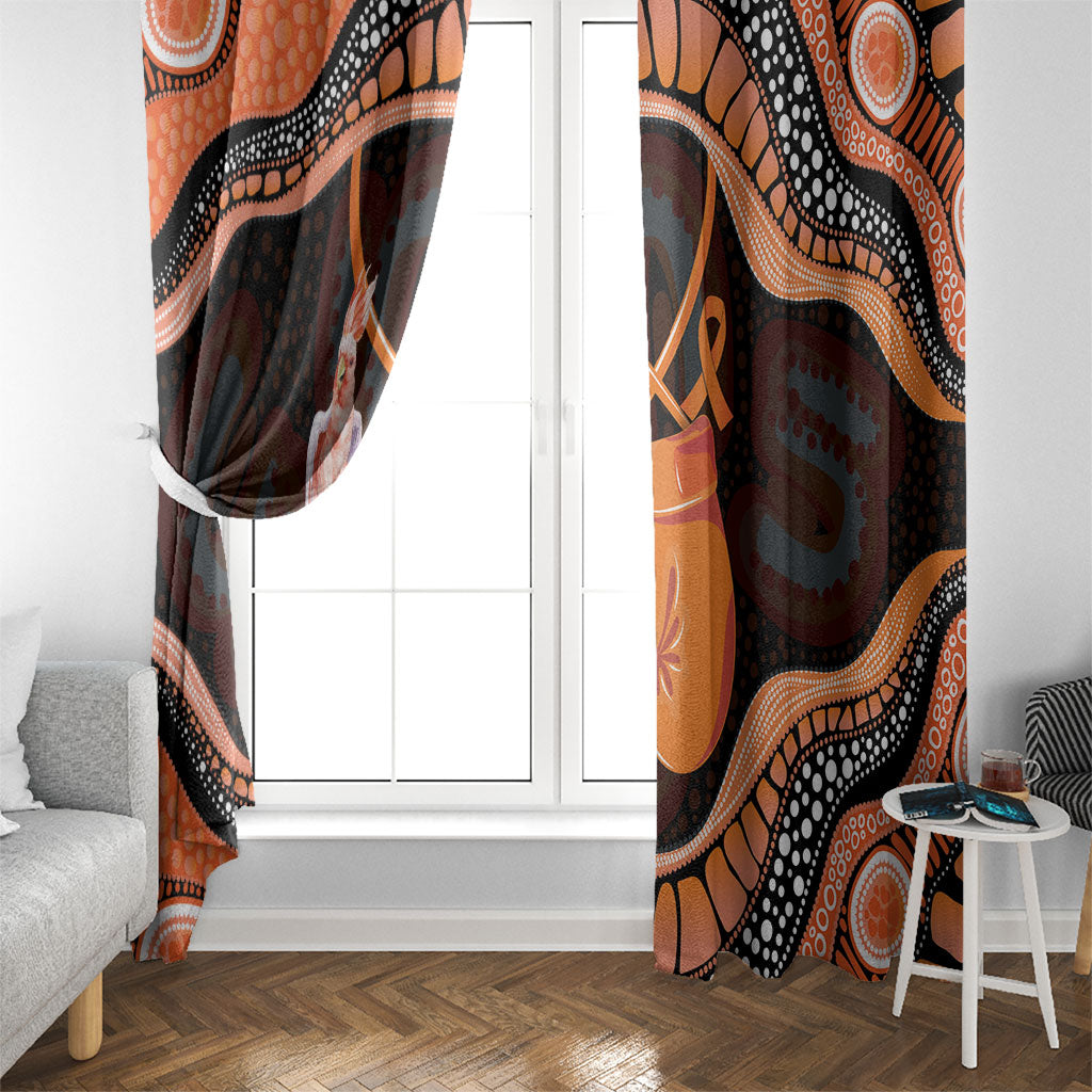 Australia Leukemia Awareness Month Window Curtain Aussie Cockatoo Fight Boxing Gloves Aboriginal Art