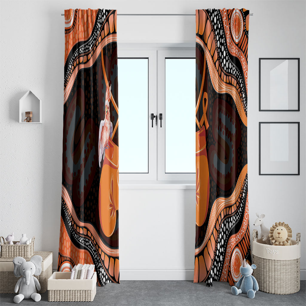 Australia Leukemia Awareness Month Window Curtain Aussie Cockatoo Fight Boxing Gloves Aboriginal Art