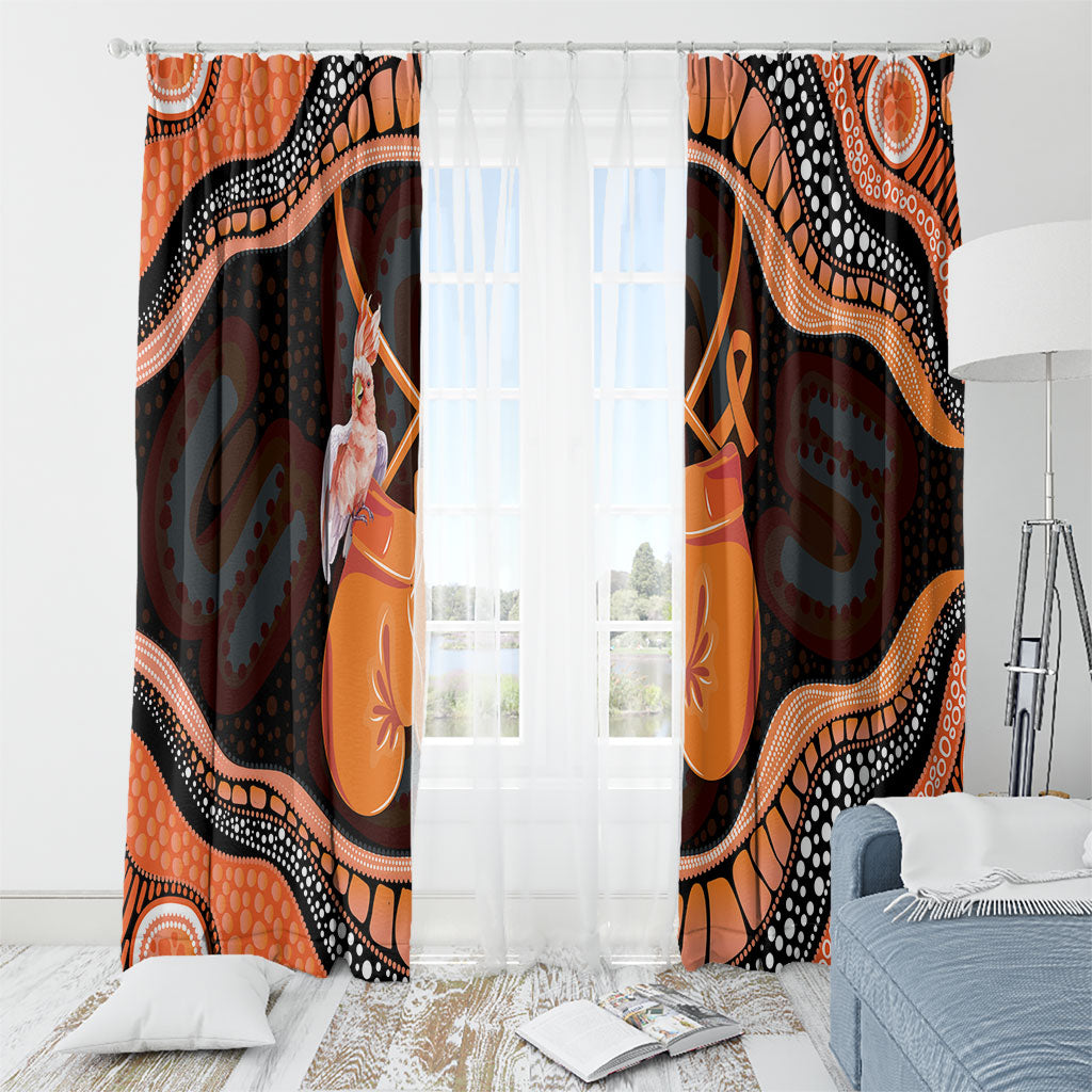 Australia Leukemia Awareness Month Window Curtain Aussie Cockatoo Fight Boxing Gloves Aboriginal Art