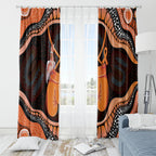 Australia Leukemia Awareness Month Window Curtain Aussie Cockatoo Fight Boxing Gloves Aboriginal Art