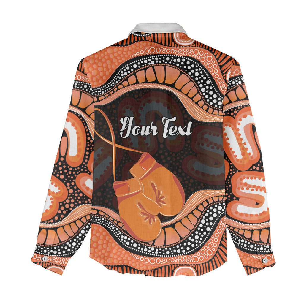 Personalised Australia Leukemia Awareness Month Women Casual Shirt Aussie Cockatoo Fight Boxing Gloves Aboriginal Art