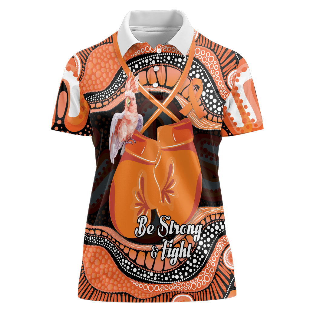 Personalised Australia Leukemia Awareness Month Women Polo Shirt Aussie Cockatoo Fight Boxing Gloves Aboriginal Art