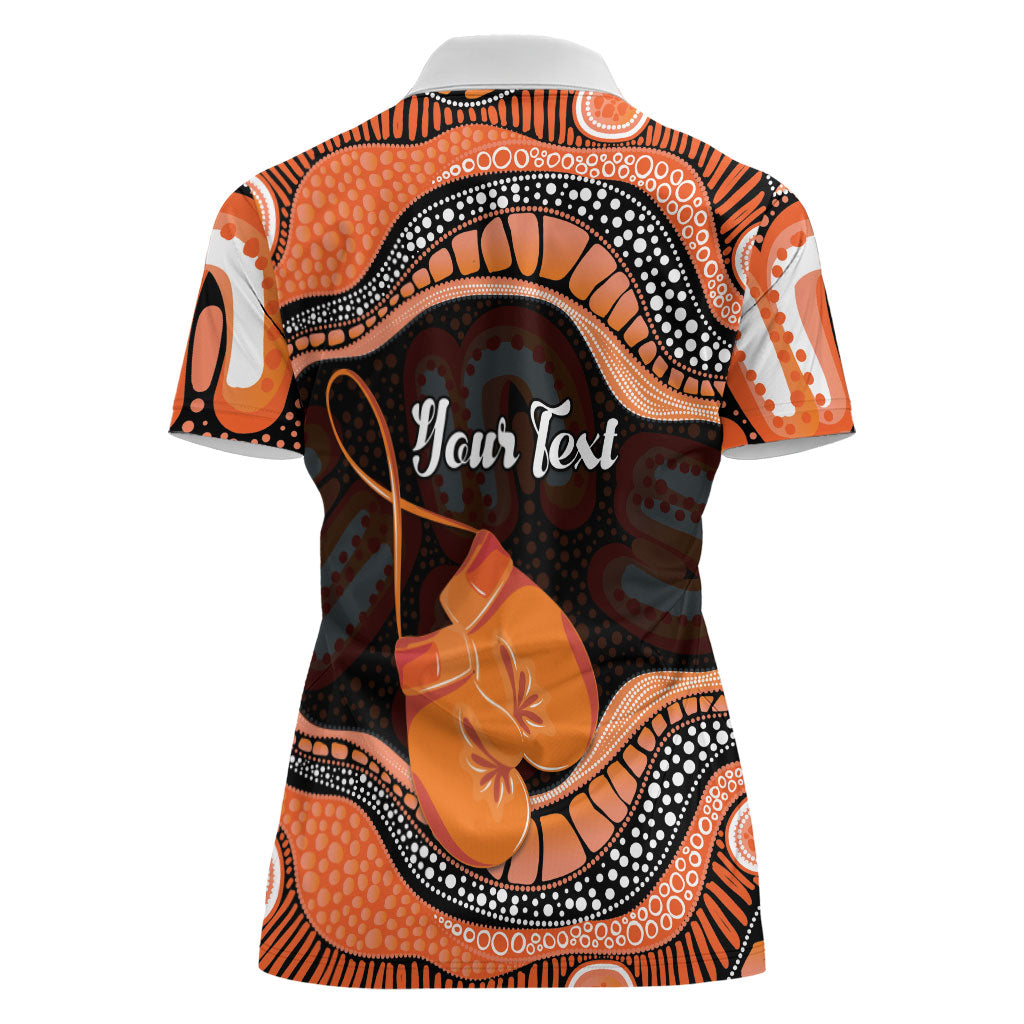 Personalised Australia Leukemia Awareness Month Women Polo Shirt Aussie Cockatoo Fight Boxing Gloves Aboriginal Art