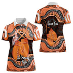 Personalised Australia Leukemia Awareness Month Women Polo Shirt Aussie Cockatoo Fight Boxing Gloves Aboriginal Art