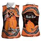 Personalised Australia Leukemia Awareness Month Women Sleeveless Polo Shirt Aussie Cockatoo Fight Boxing Gloves Aboriginal Art