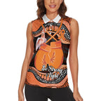 Personalised Australia Leukemia Awareness Month Women Sleeveless Polo Shirt Aussie Cockatoo Fight Boxing Gloves Aboriginal Art