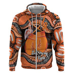 Personalised Australia Leukemia Awareness Month Zip Hoodie Aussie Cockatoo Fight Boxing Gloves Aboriginal Art