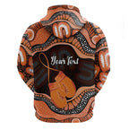 Personalised Australia Leukemia Awareness Month Zip Hoodie Aussie Cockatoo Fight Boxing Gloves Aboriginal Art