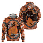 Personalised Australia Leukemia Awareness Month Zip Hoodie Aussie Cockatoo Fight Boxing Gloves Aboriginal Art