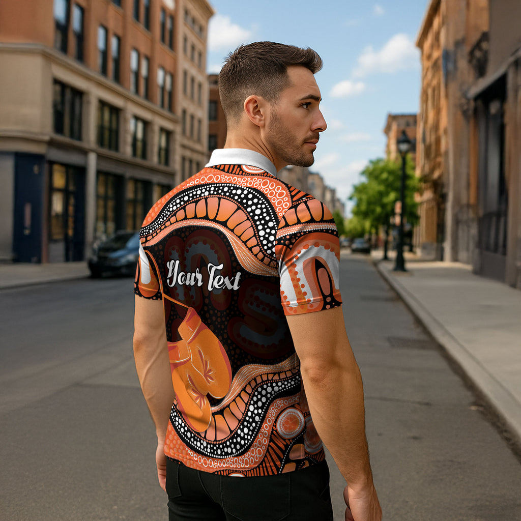 Personalised Australia Leukemia Awareness Month Zipper Polo Shirt Aussie Cockatoo Fight Boxing Gloves Aboriginal Art