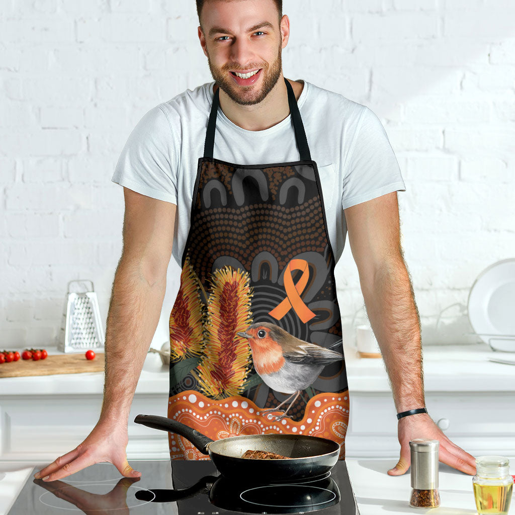 Australia Leukemia Awareness Month Apron Flame Robin Bottlebrush Aboriginal Art