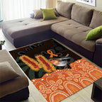 Australia Leukemia Awareness Month Area Rug Flame Robin Bottlebrush Aboriginal Art